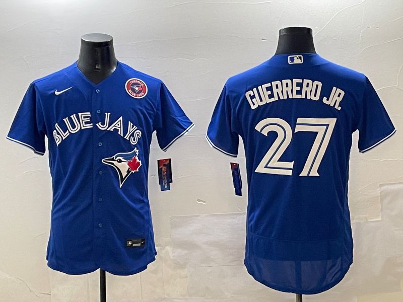 Men Toronto Blue Jays #27 Guerrero jr Blue Elite 2025 Nike MLB Jersey style 4